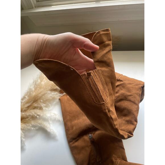 DV Tan Faux Suede Over The Knee Heeled Boots - Picture 8 of 15